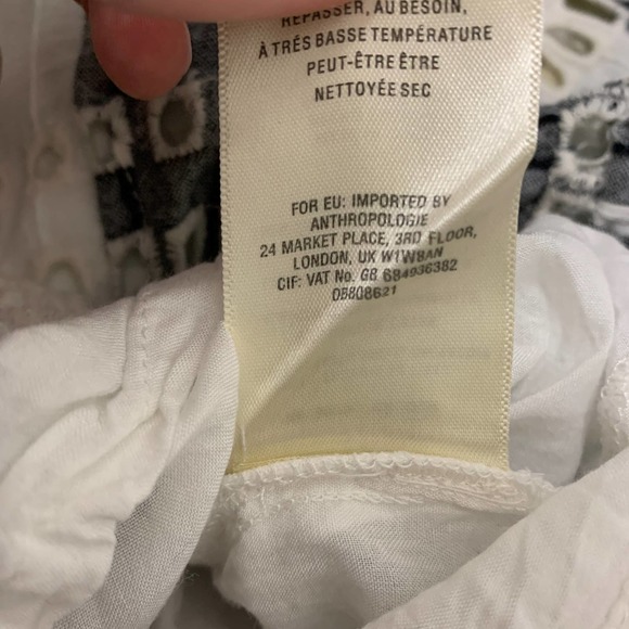 Anthropologie Ett:Twa Eyelet Ruffle Romper Blue Size 0 - Picture 11 of 11